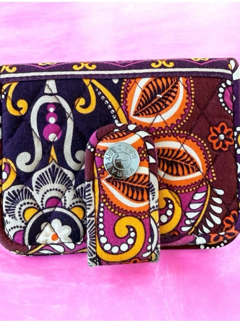 Vera Bradley Purple Paisley Quilted Wallet